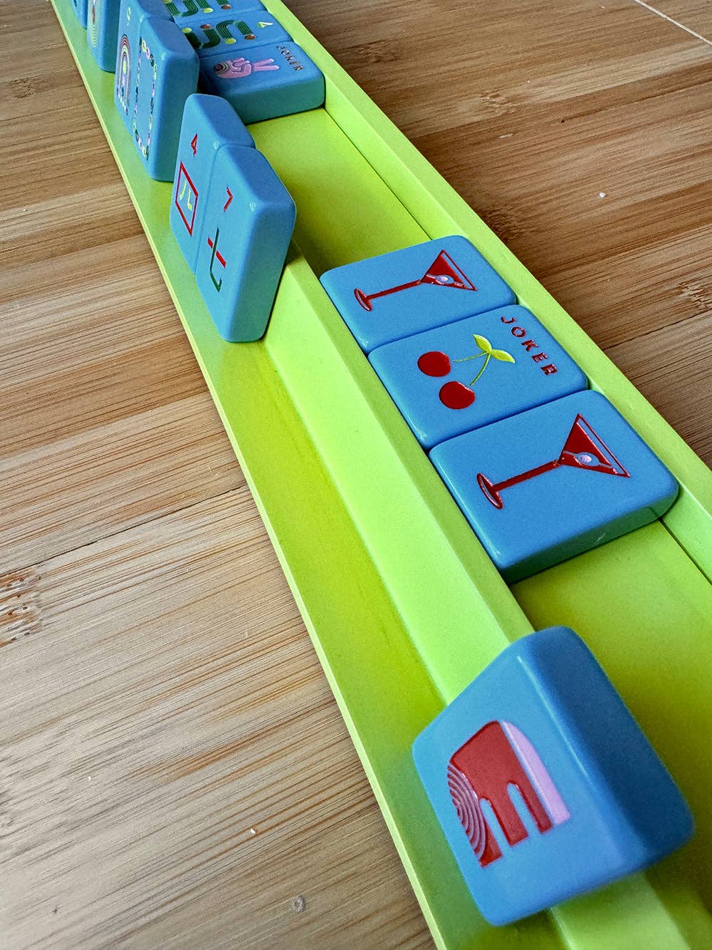 Peace Love Mahjong - Mahjong Racks + Pushers (Set of 4) | Aqua
