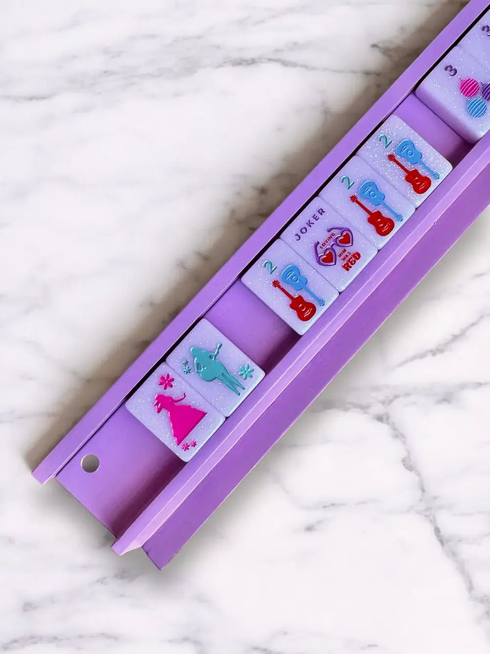 Peace Love Mahjong - Mahjong Racks + Pushers (Set of 4) | Purple