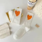 Yaya's Luxe Wholesale - Women's Comfy Heart Socks: Orange