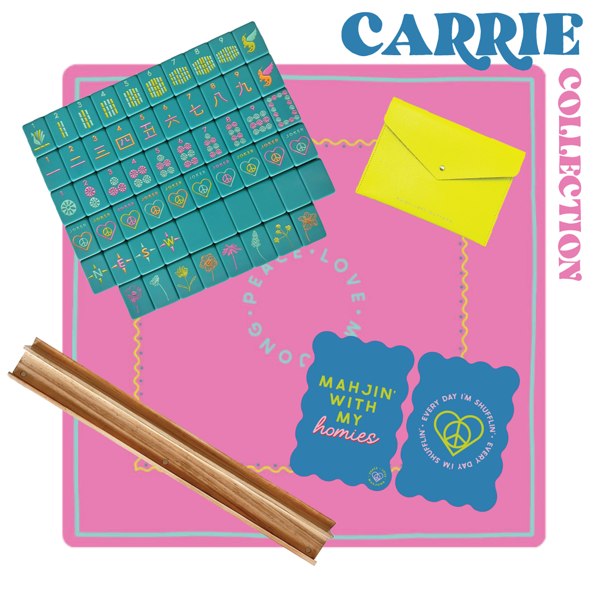 Peace Love Mahjong - OG Mahj Tiles | Totally Teal