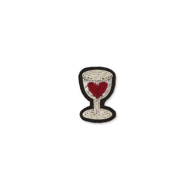 Macon & Lesquoy - Brooch - Red Heart Glass