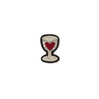 Macon & Lesquoy - Brooch - Red Heart Glass
