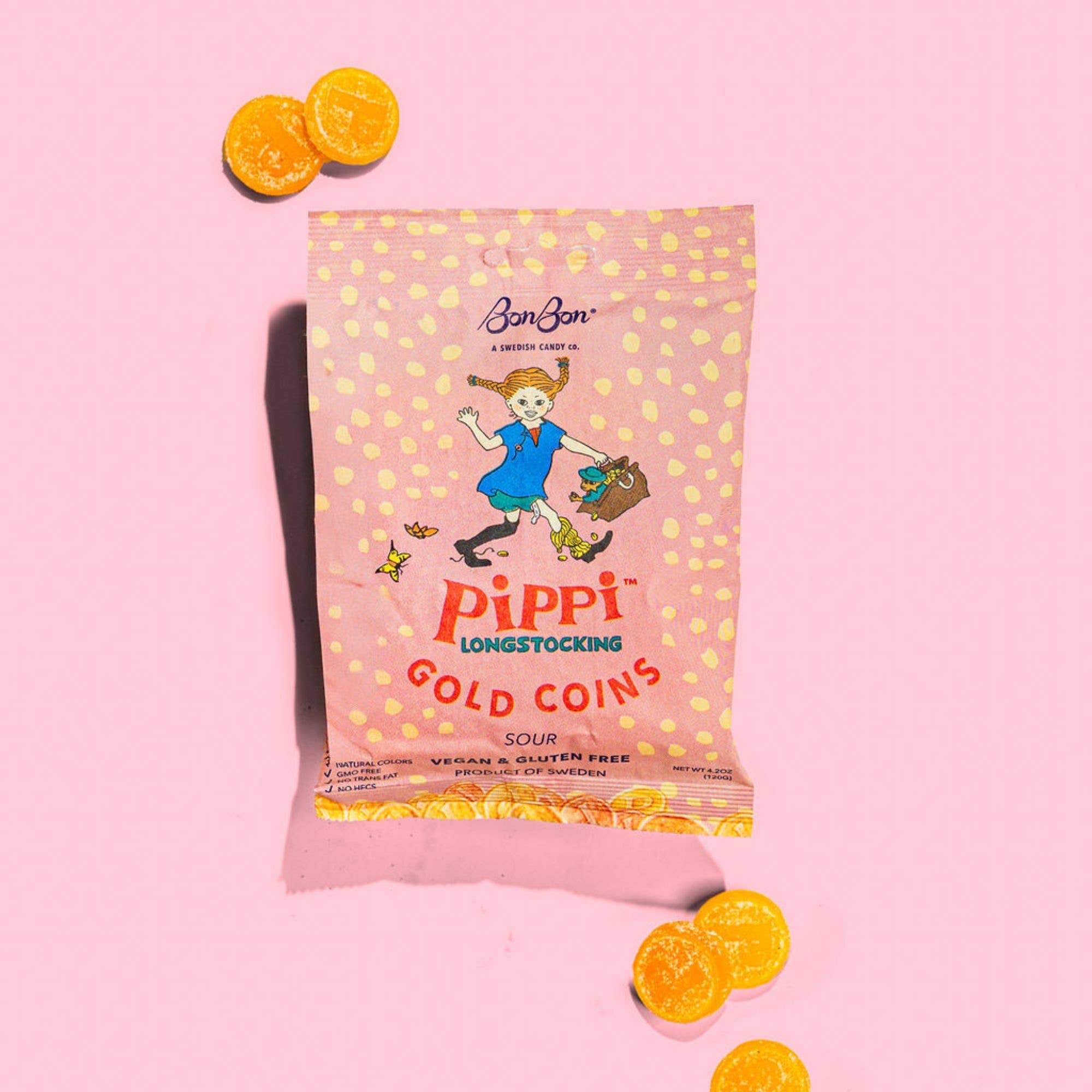 BonBon - A Swedish Candy Co - Pippi Longstocking Gold Coins - Swedish Candy 4.2oz (120g)