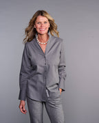 Claridge + King - The League Shirt in Gray Pinstripe