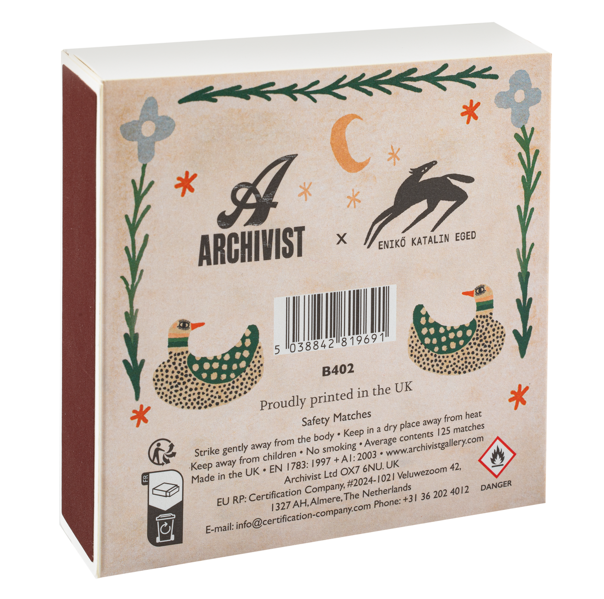 Archivist Keepsake Matchbox - Spotted Duck