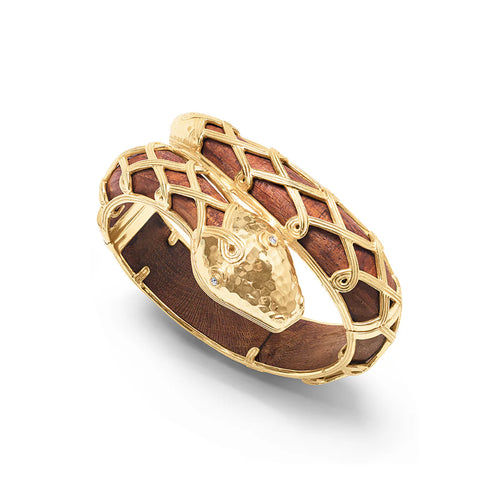 Capucine De Wulf Earth Goddess Serpentina Hinged Bangle - Teak