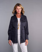 Claridge + King - The Four Pocket Shacket in Midnight Blue