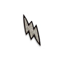 Macon & Lesquoy - Hand embroidered brooch - Small Silver Lightning