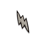 Macon & Lesquoy - Hand embroidered brooch - Small Silver Lightning