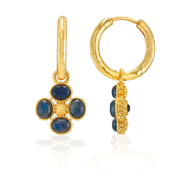 Capucine De Wulf Berry Clover Hoop Earrings - Blue Labradorite