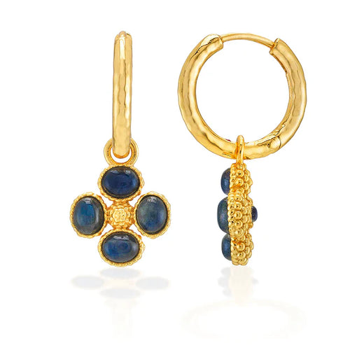Capucine De Wulf Berry Clover Hoop Earrings - Blue Labradorite