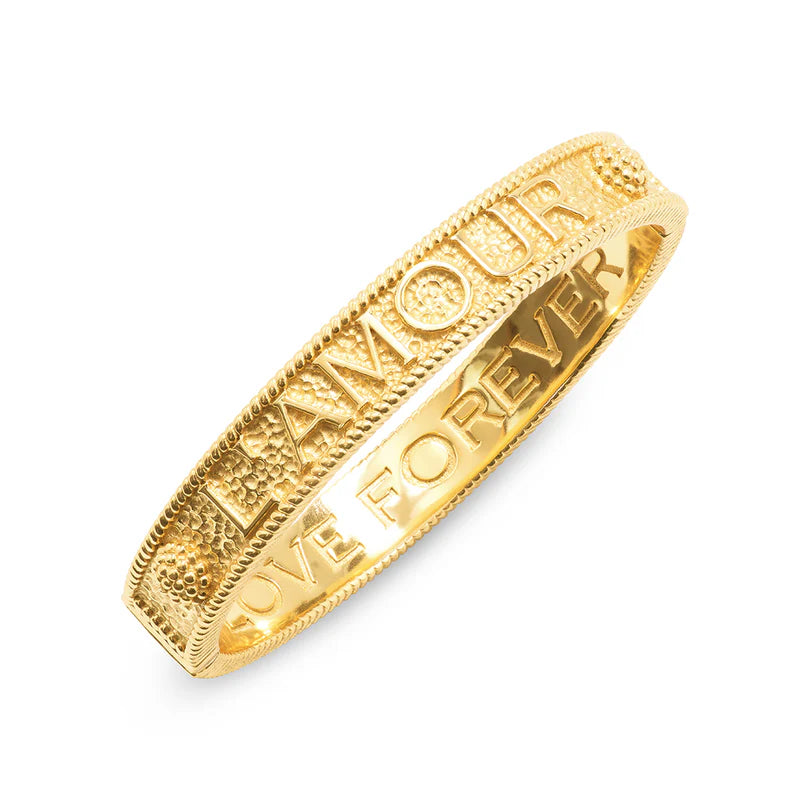 Capucine De Wulf L'AMOUR TOUJOUR HINGED BANGLE- GOLD