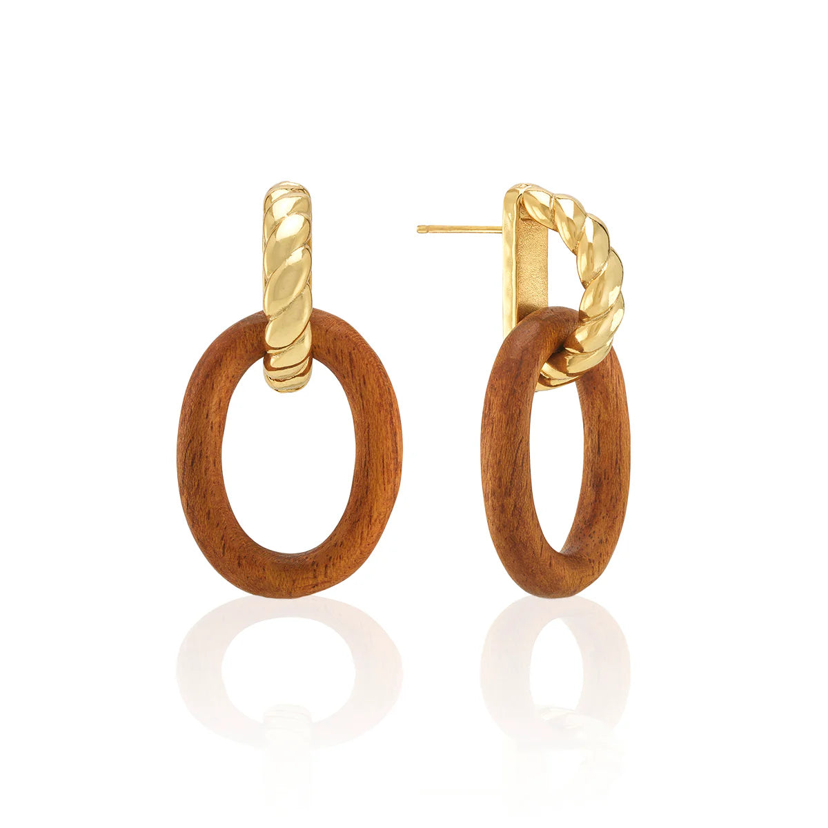 Capucine De Wulf Earth Goddess Link Drop Earrings - Teak