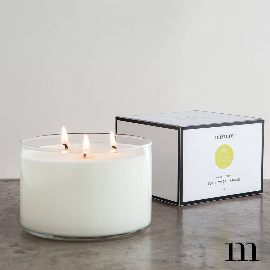 No. 58 Whiskey & Wood - Clear Glass Three-Wick Candle