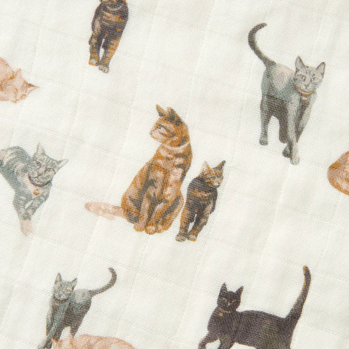 Milkbarn Organic Cotton Two-Piece Burp Cloth Set | Cat