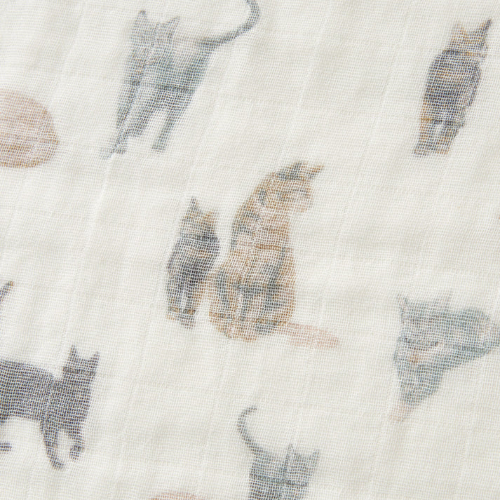 Milkbarn Organic Cotton Two-Piece Burp Cloth Set | Cat