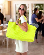 Peace Love Mahjong - Woven Mahjong Carryall | Fawn