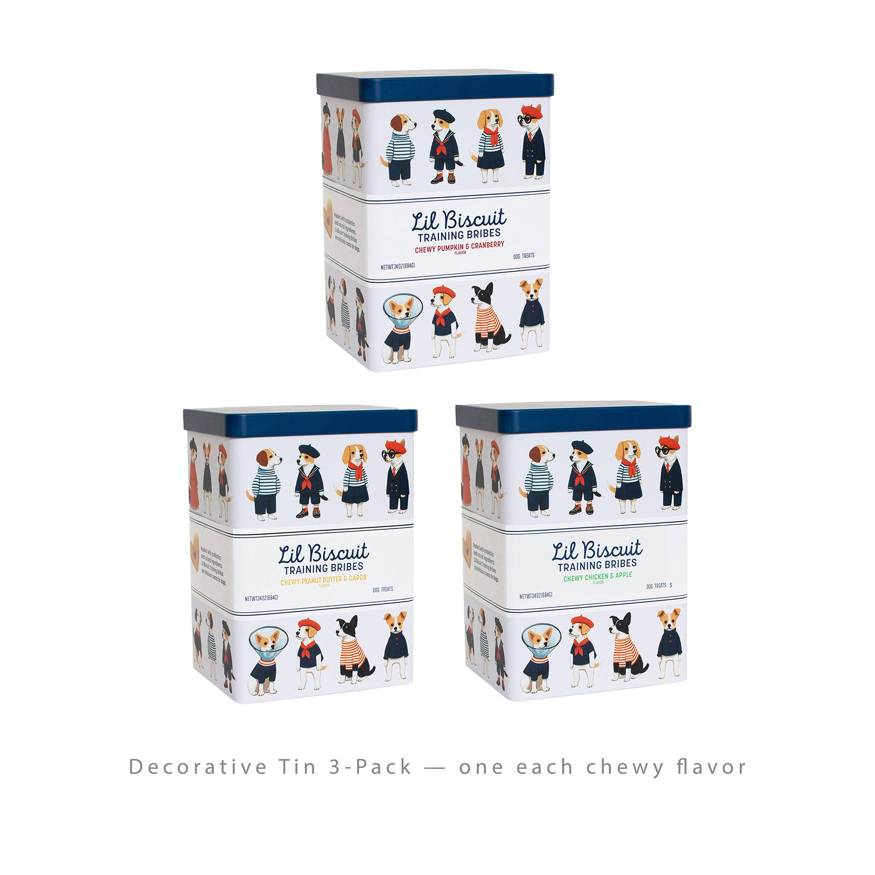 Piper Loop Pets - Lil Biscuit Decorative Training Tins | Chewy Chicken & Apple