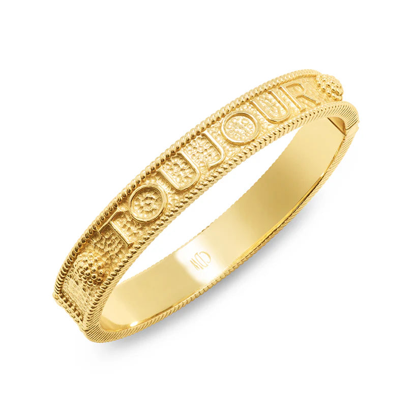 Capucine De Wulf L'AMOUR TOUJOUR HINGED BANGLE- GOLD