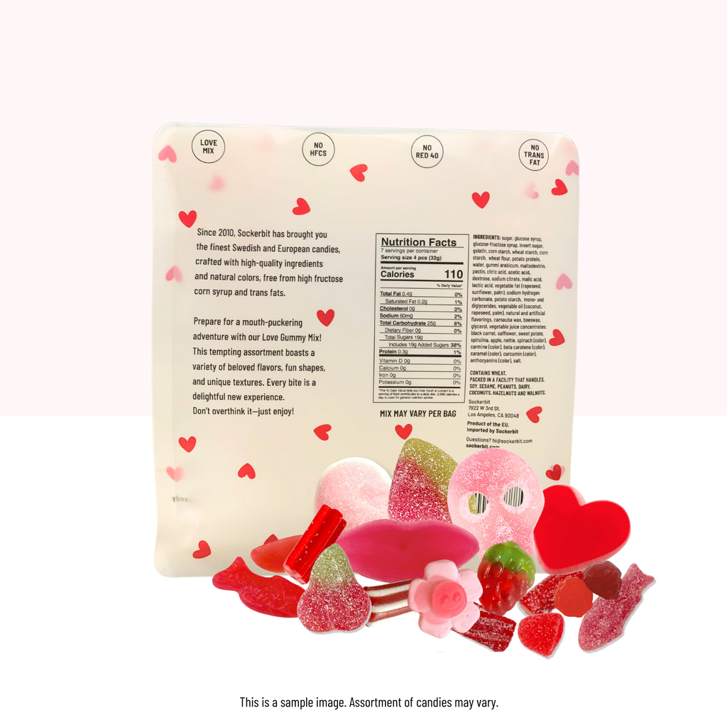 Sockerbit - Love Gummy Mix Swedish Candy Bag - 8 oz