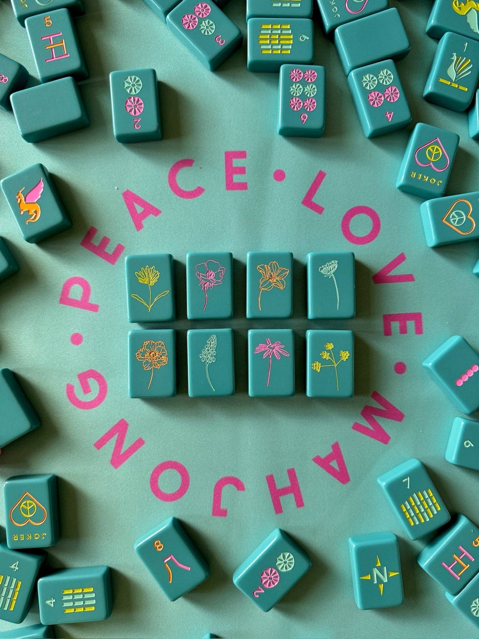 Peace Love Mahjong - OG Mahj Tiles | Totally Teal