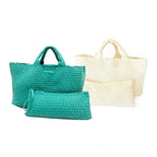 Peace Love Mahjong - Woven Mahjong Carryall | Light Blue