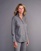 Claridge + King - The League Shirt in Gray Pinstripe