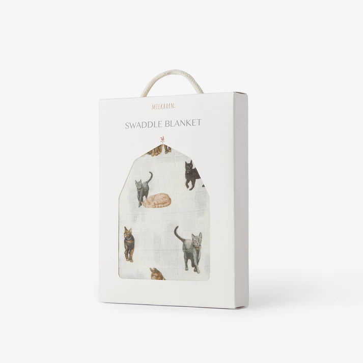 Milkbarn Organic Cotton Swaddle | Cat