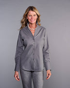Claridge + King - The League Shirt in Gray Pinstripe