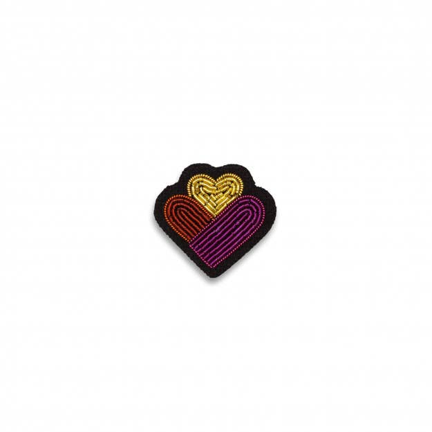 Macon & Lesquoy - Hand embroidered brooch - Mini Family Hearts