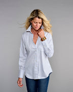 Claridge + King - The 4.0 Shirt in Lovely Blue Stripe: XL