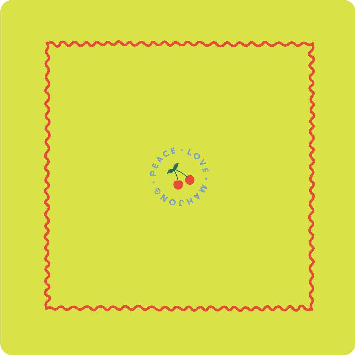 Peace Love Mahjong - Mat | Chartreuse + Cherries