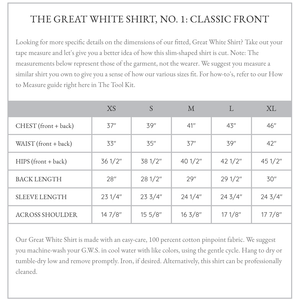 Claridge + King - The Great White Shirt, No. 1 (Pinpoint): M