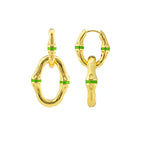 Capucine De Wulf Bangkok Bamboo Link Earrings - Gold/Green