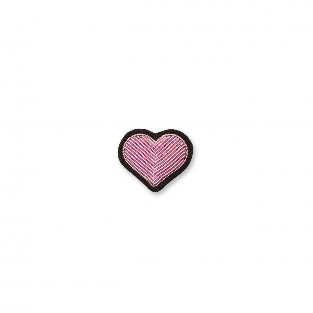 Macon & Lesquoy - Hand embroidered brooch - Pink Heart