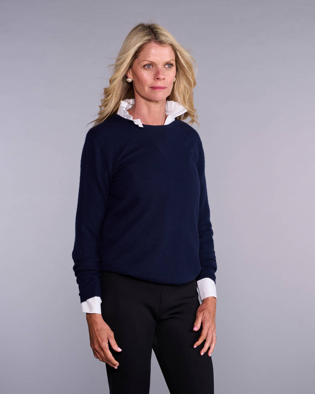 Claridge + King - The Pleated League Blouse in Crisp White (Easy-Care)