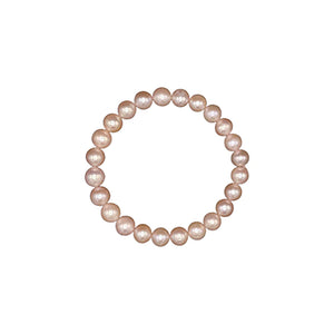 7mm Stretch Round Pearl Bracelet - Pink