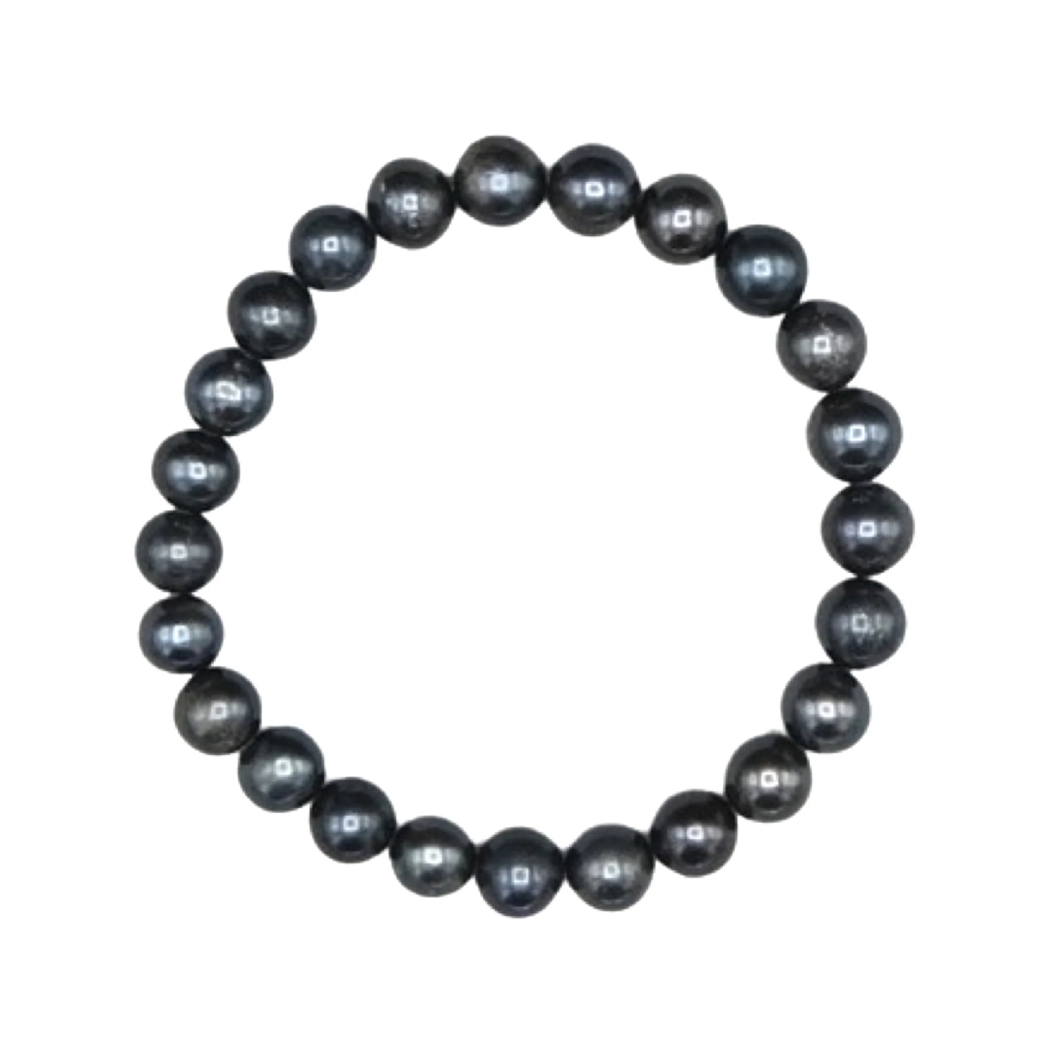 7MM Round Pearl Bracelet - Black