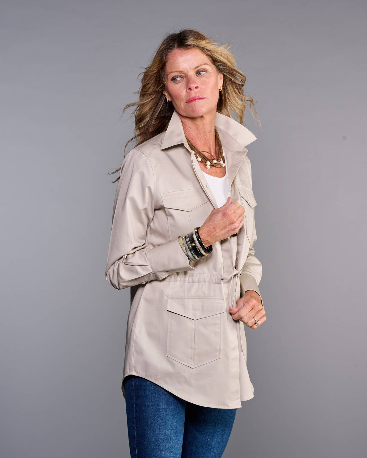 Claridge + King - The Four Pocket Jacket in Stone