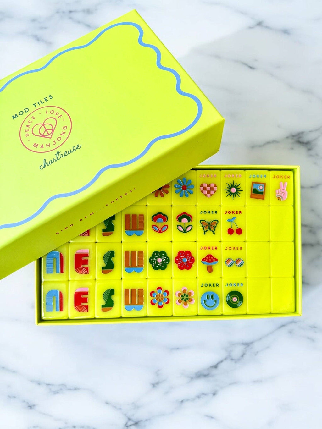 Peace Love Mahjong - Mod Tiles  | Chartreuse