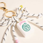 Mahjong Joker Tile Cord Keychain/Bag Charm: White