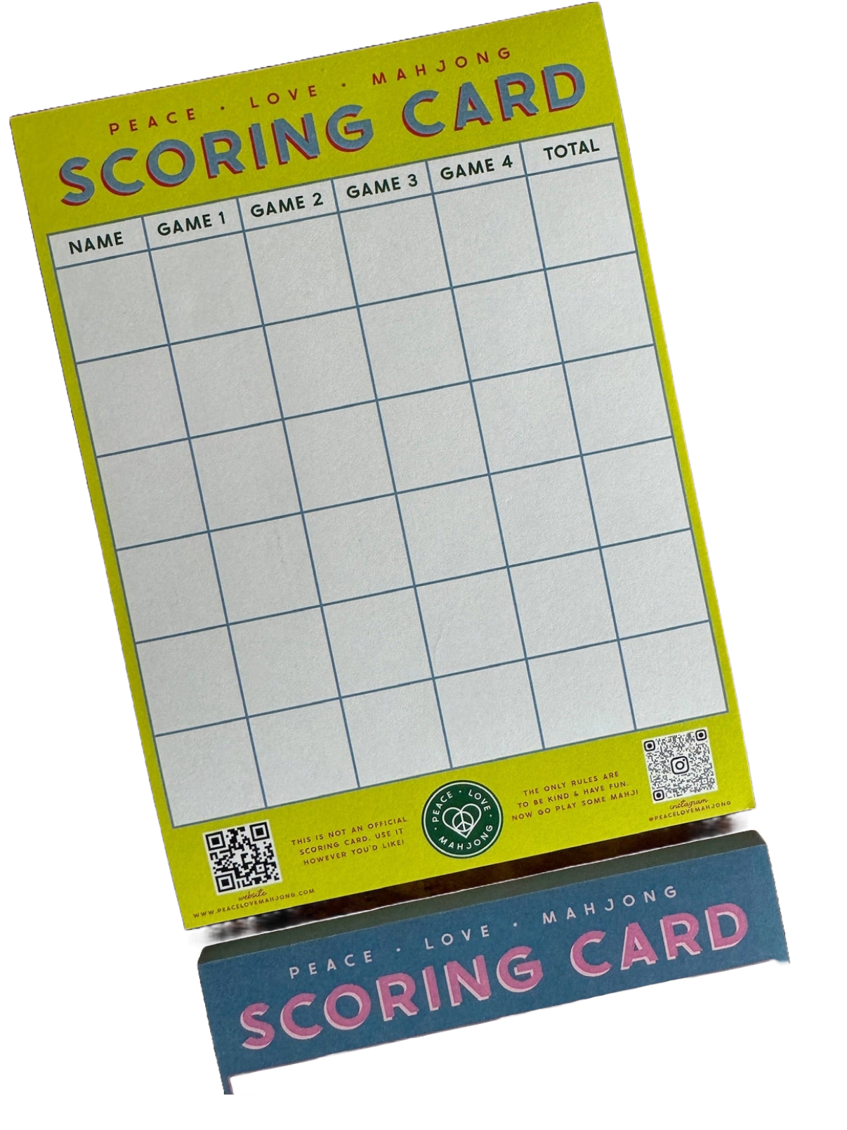 Peace Love Mahjong - Mahjong Scoring Notepad | Light Purple