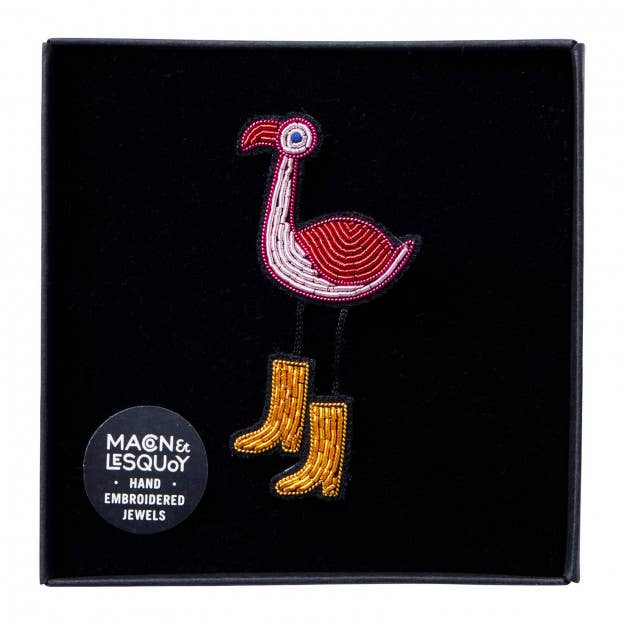 Macon & Lesquoy - Brooch - Guardian Flamingo