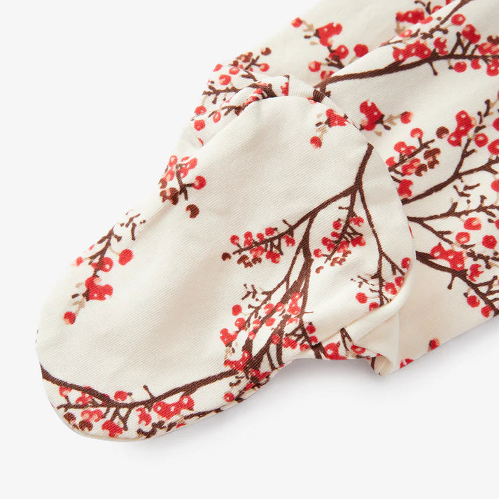 Milkbarn Cotton Stretch Zipper Footed Romper | Winterberry