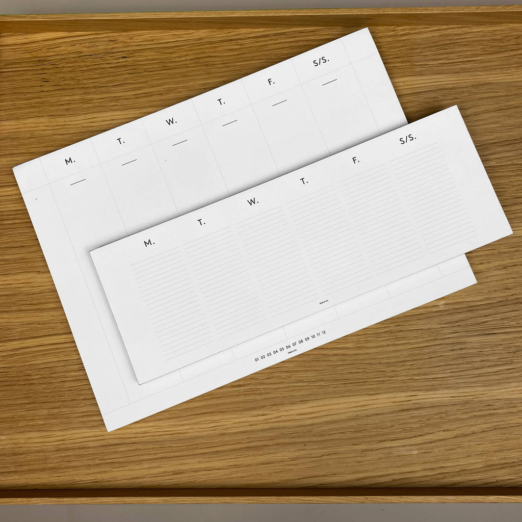 Wms&Co. Keyboard Planner Pads Gold Foil Edged / Keyboard Weekly Planner