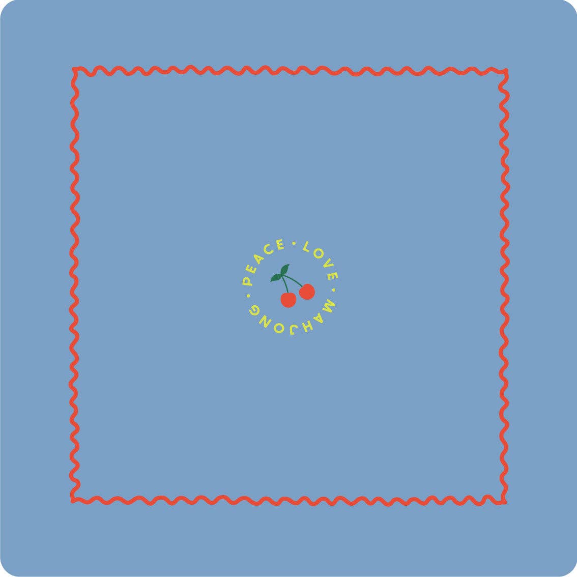 Peace Love Mahjong - Mat | French Blue + Cherries