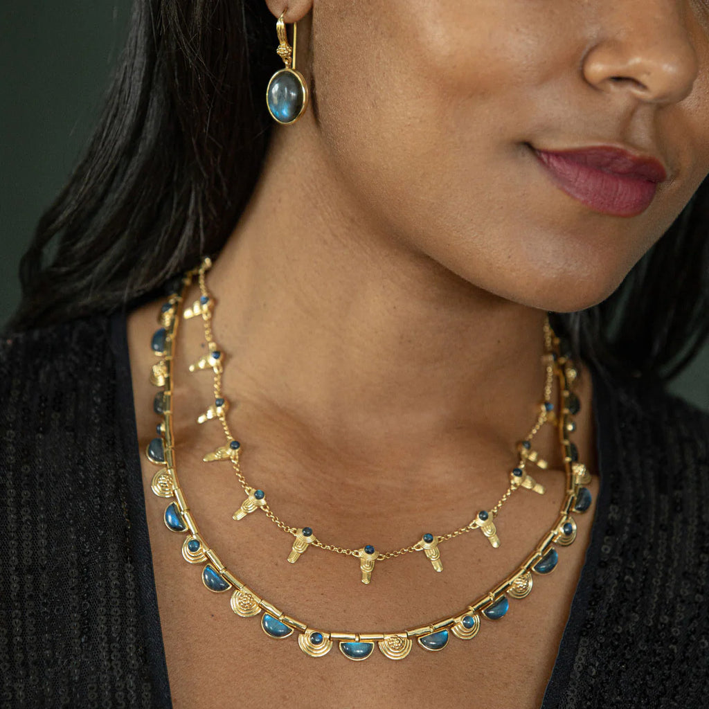 Capucine De Wulf Cleopatra Riviere Necklance - Blue Labradorite