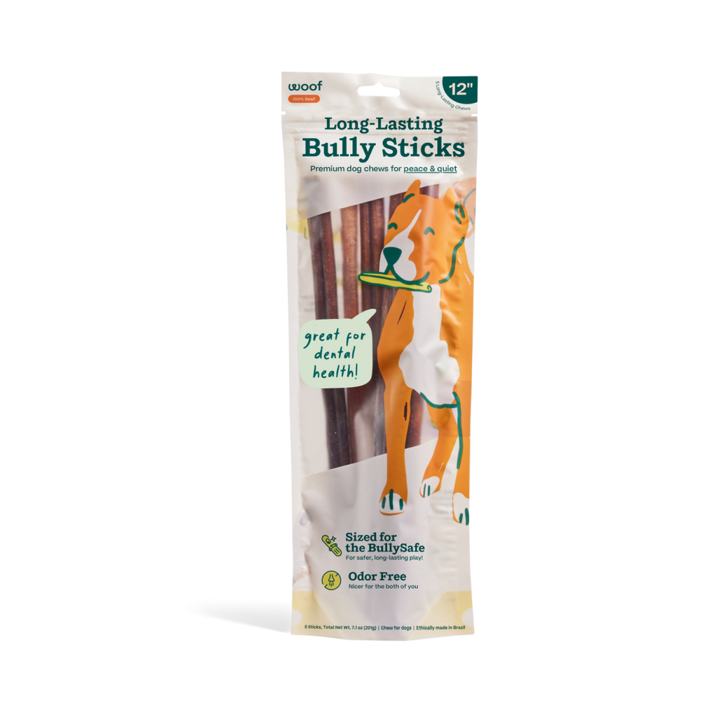 Woof - BullySafe Chews - BullySticks: Beef / 12-inch 5 pack