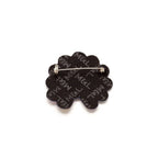 Macon & Lesquoy - Hand embroidered brooch - Multicolored Peacock