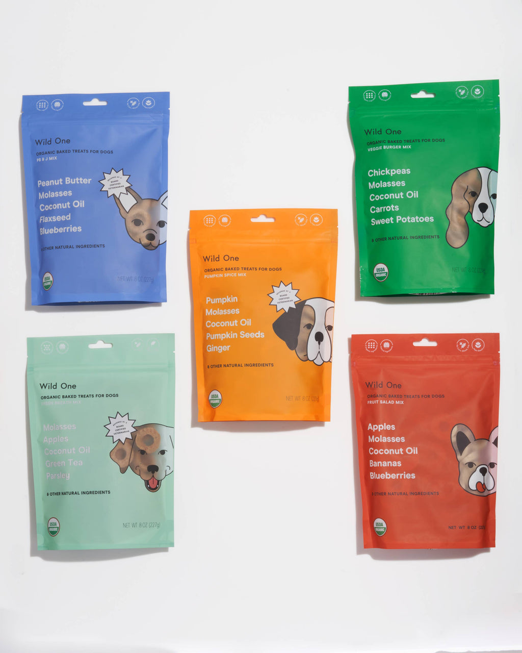 Wild One Organic Vegan Baked Dog Treats - PB & J